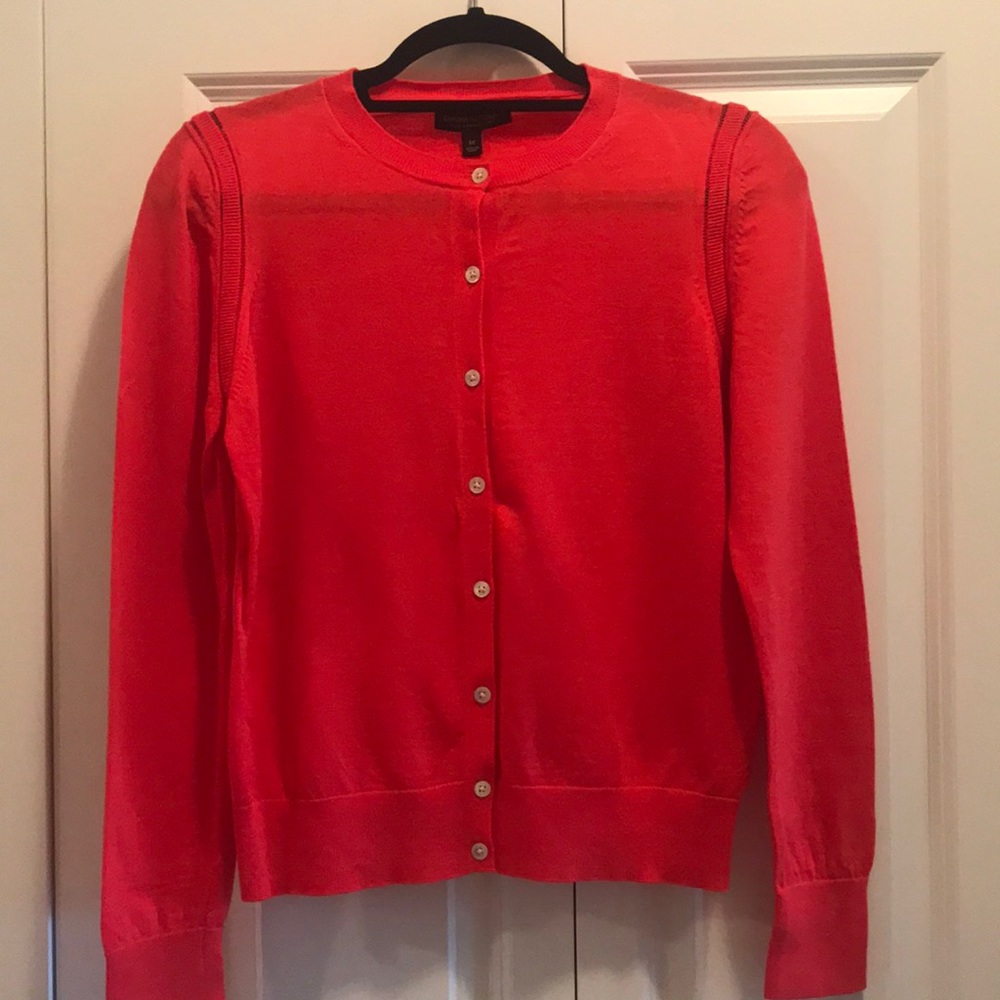Banana Republic merino wool cardigan in coral color